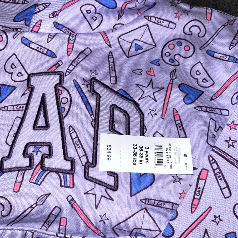 Purple Graphic Sweatshirt for kids 3 years